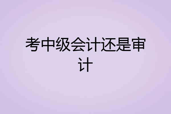 考中级会计还是审计
