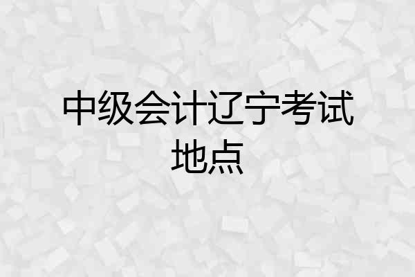 中级会计辽宁考试地点