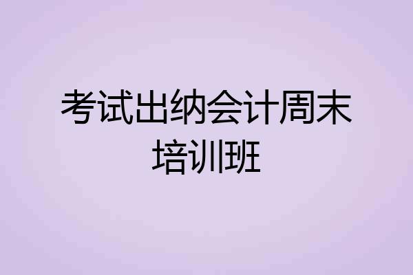 考试出纳会计周末培训班