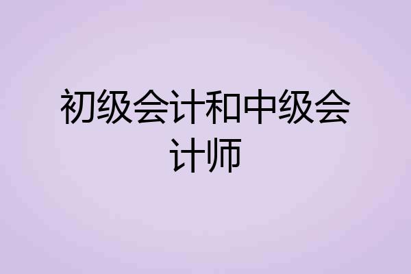初级会计和中级会计师