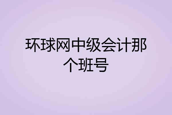 环球网中级会计那个班号
