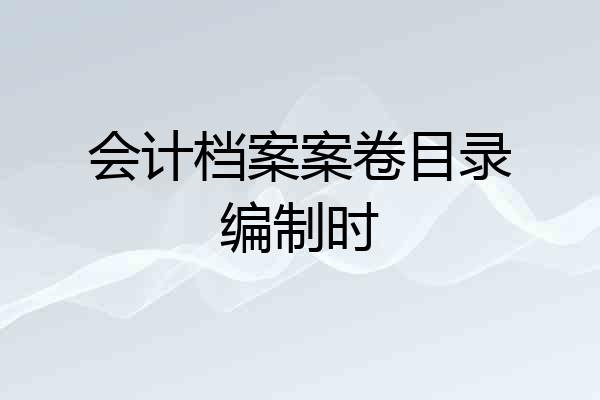 会计档案案卷目录编制时