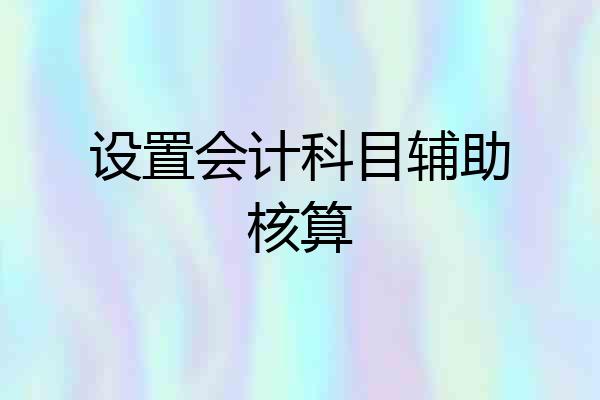 设置会计科目辅助核算