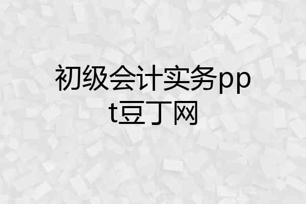 初级会计实务ppt豆丁网