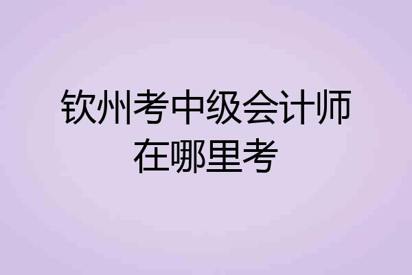 钦州考中级会计师在哪里考