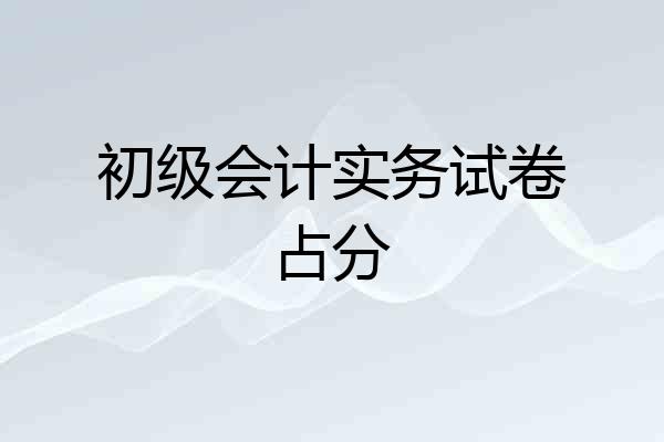 初级会计实务试卷占分