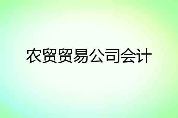 农贸贸易公司会计