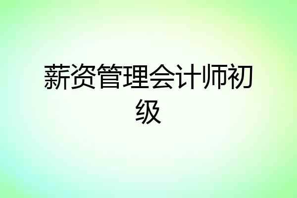薪资管理会计师初级