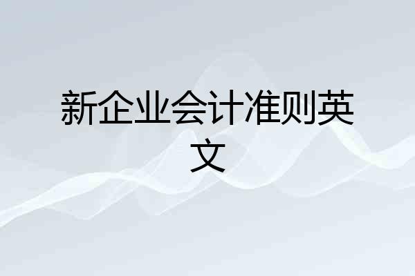 新企业会计准则英文