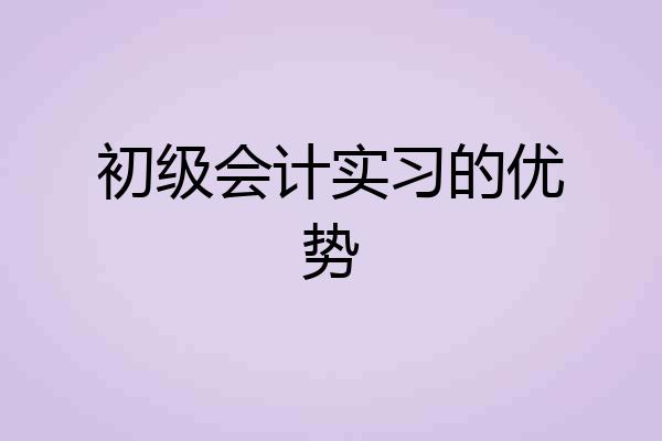 初级会计实习的优势
