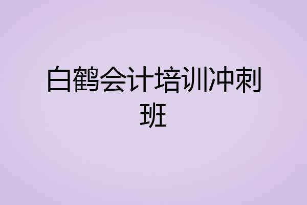 白鹤会计培训冲刺班