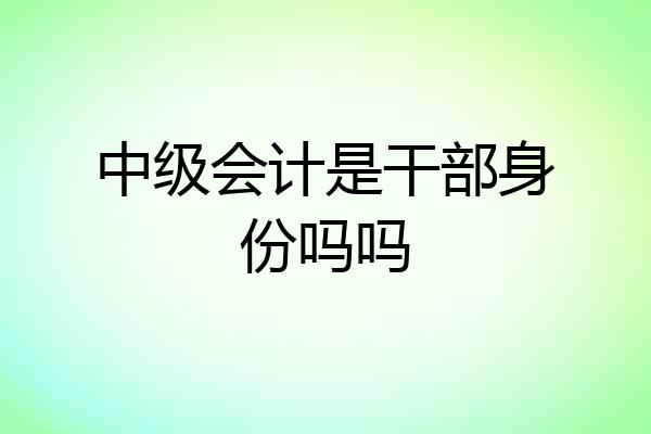 中级会计是干部身份吗吗