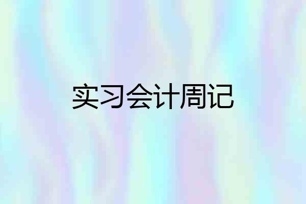 实习会计周记