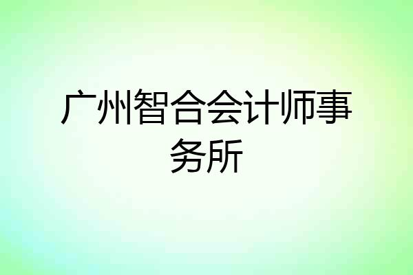 广州智合会计师事务所