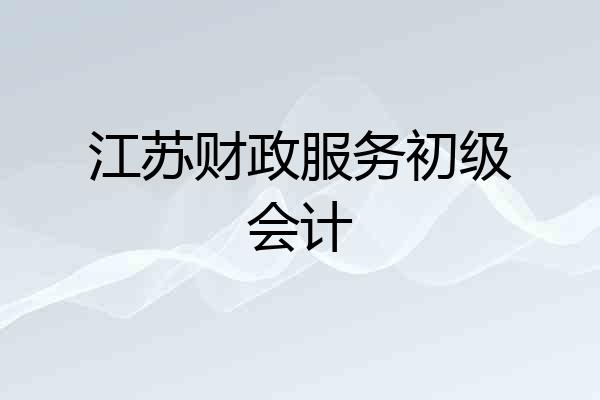 江苏财政服务初级会计