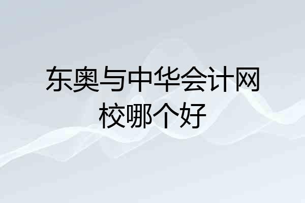 东奥与中华会计网校哪个好