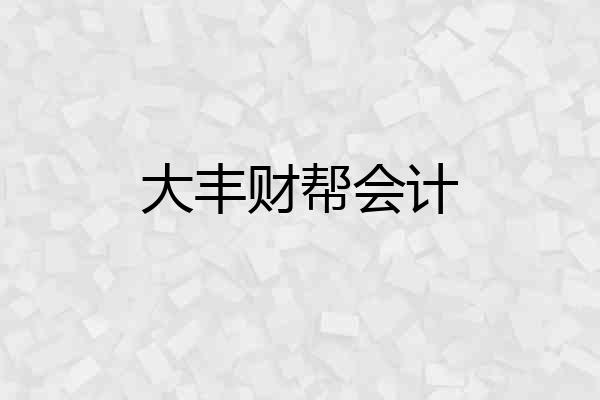 大丰财帮会计