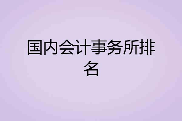 国内会计事务所排名
