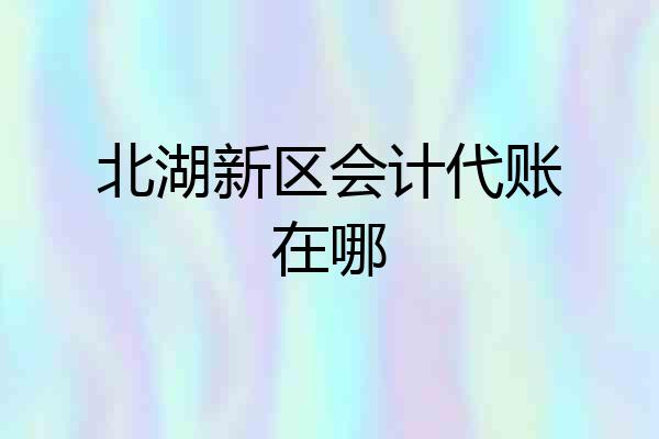 北湖新区会计代账在哪