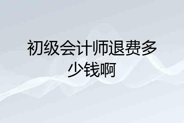 初级会计师退费多少钱啊