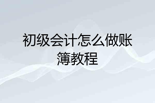 初级会计怎么做账簿教程