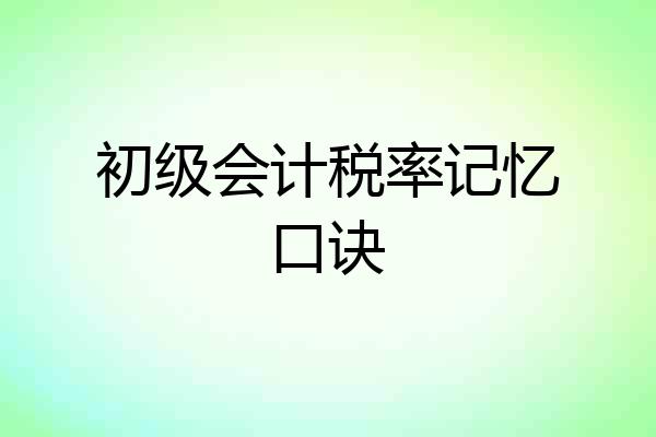 初级会计税率记忆口诀