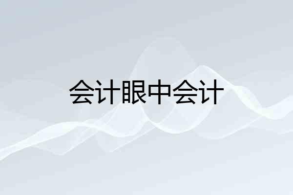 会计眼中会计