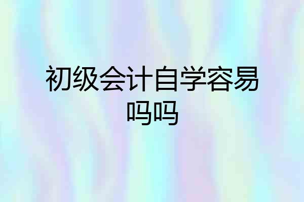 初级会计自学容易吗吗