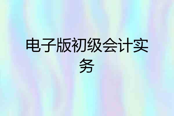 电子版初级会计实务