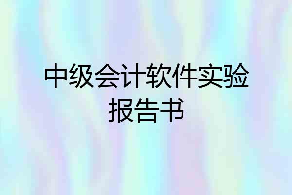 中级会计软件实验报告书