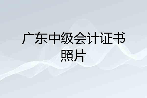 广东中级会计证书照片