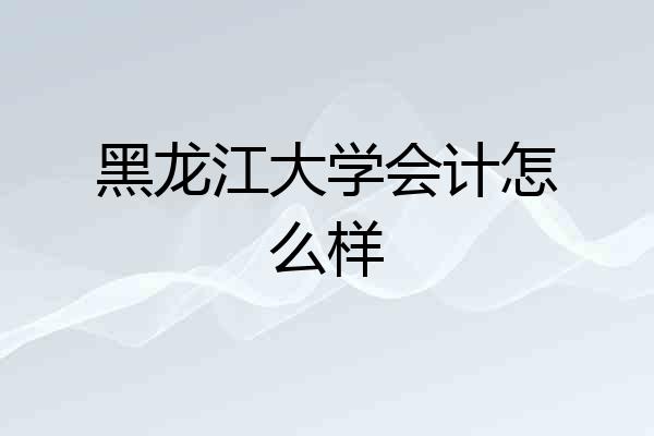 黑龙江大学会计怎么样