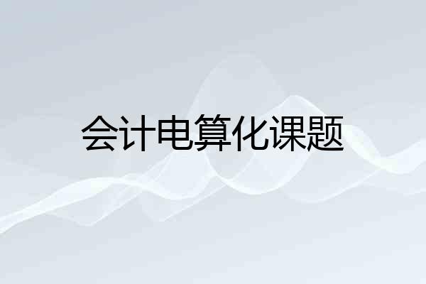 会计电算化课题