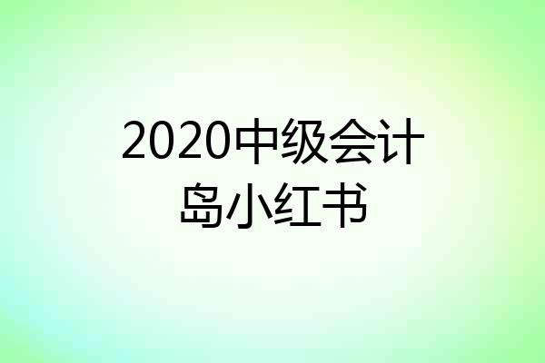 2020中级会计岛小红书
