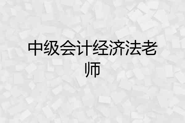 中级会计经济法老师