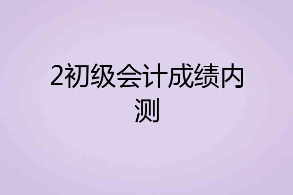 2初级会计成绩内测