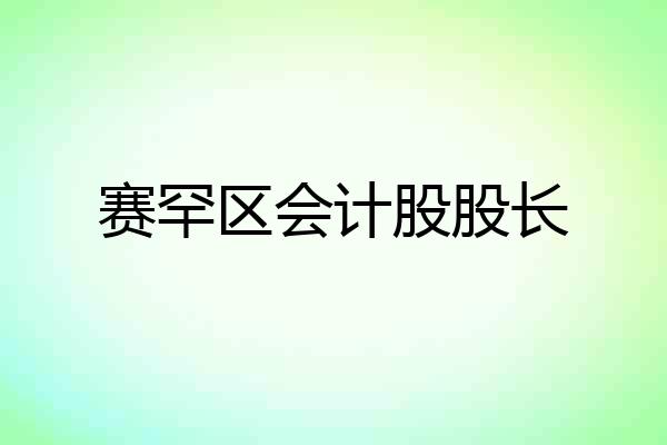 赛罕区会计股股长