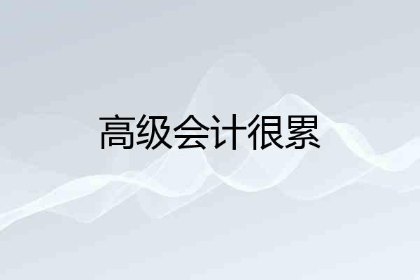 高级会计很累