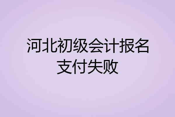 河北初级会计报名支付失败