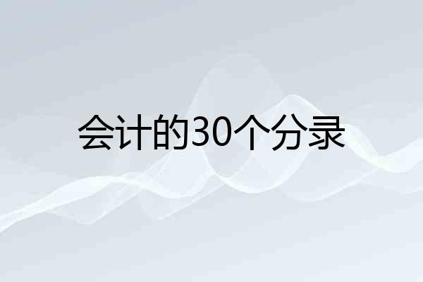 会计的30个分录
