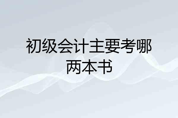 初级会计主要考哪两本书