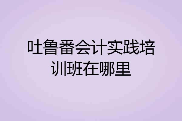 吐鲁番会计实践培训班在哪里