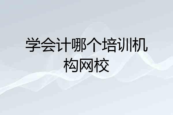 学会计哪个培训机构网校