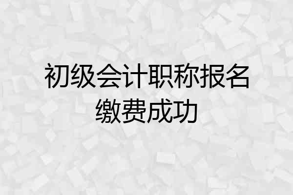 初级会计职称报名缴费成功