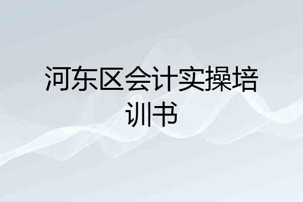 河东区会计实操培训书