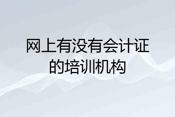 网上有没有会计证的培训机构