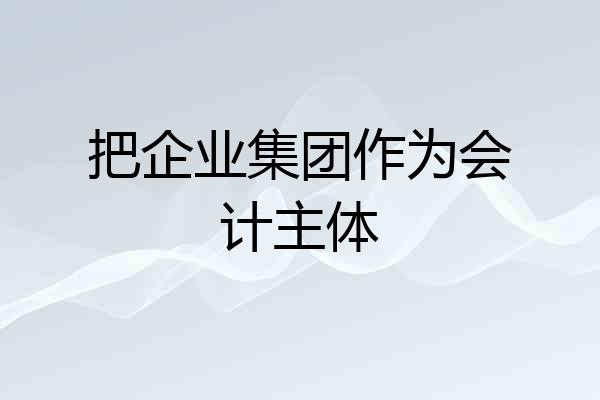 把企业集团作为会计主体