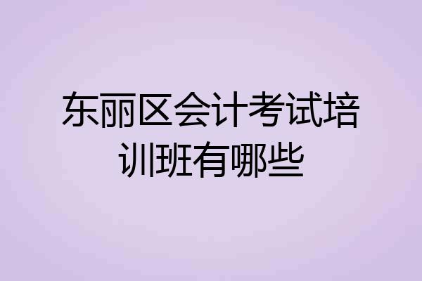 东丽区会计考试培训班有哪些