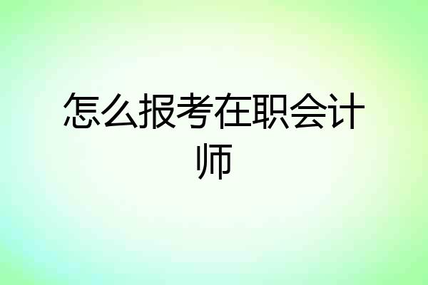 怎么报考在职会计师