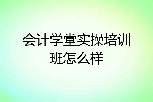 会计学堂实操培训班怎么样